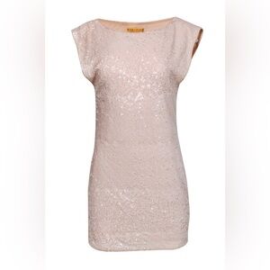 Alice + Olivia x Bergdorf Goodman Pink Sequin Cap Sleeve Shift Dress